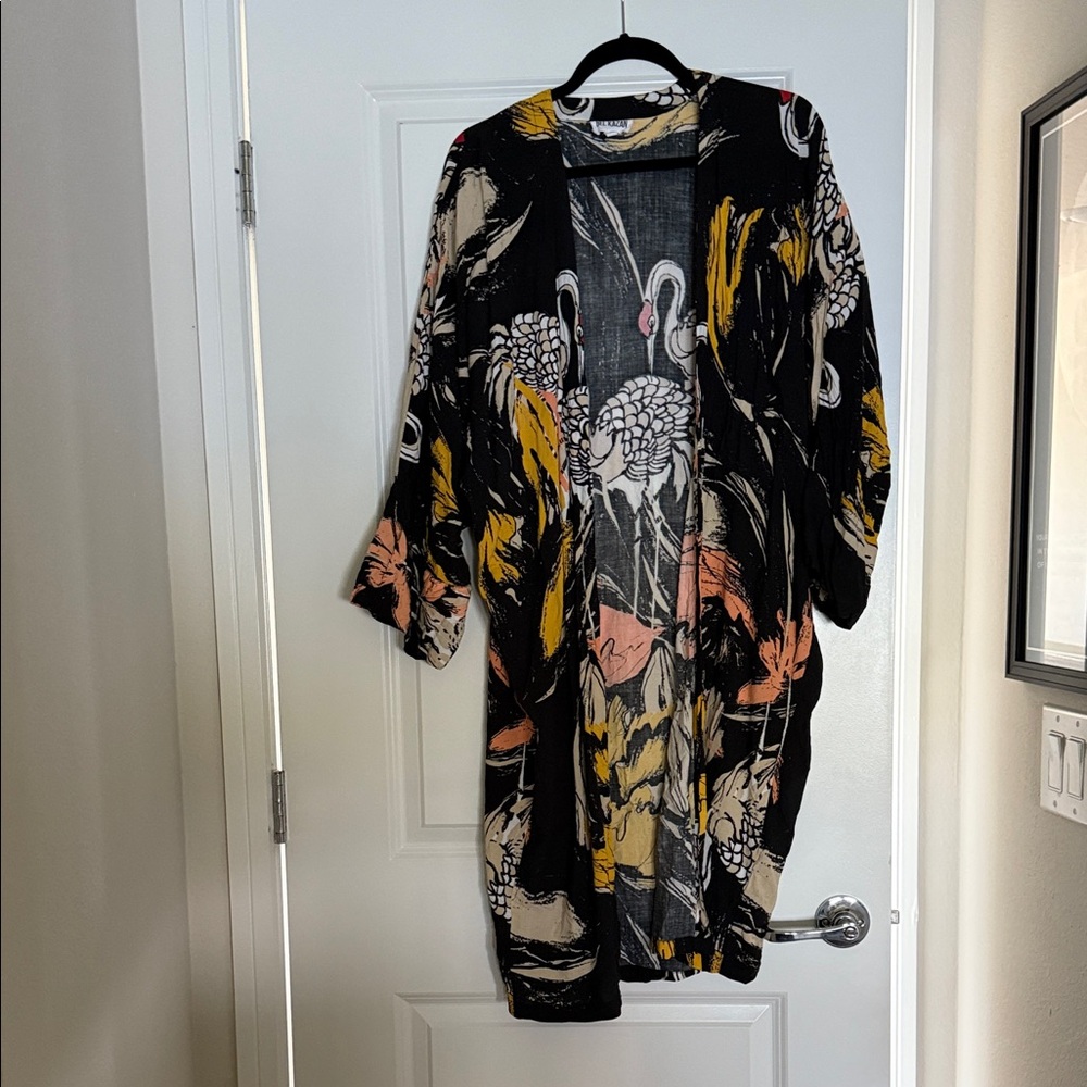 Floral Black Kimono Jacket